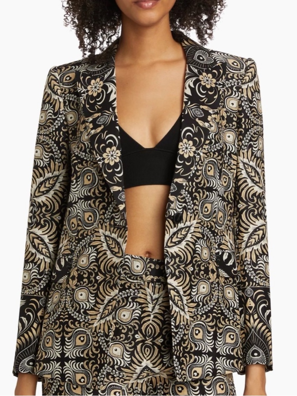 Kobi Halperin ‎ Sarai Odyssey Print Linen Blend Blazer Jacket Size XL